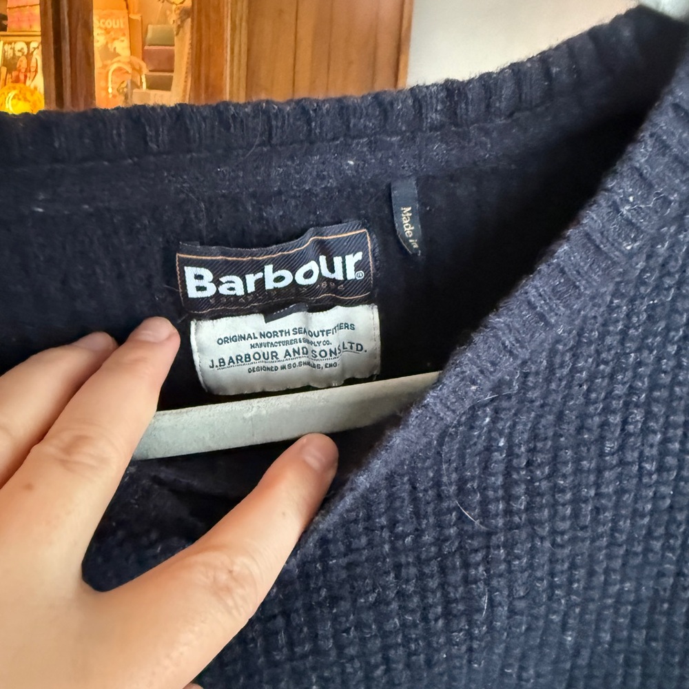 Barbour Dark Blue Knit Sweater - WELL WORN